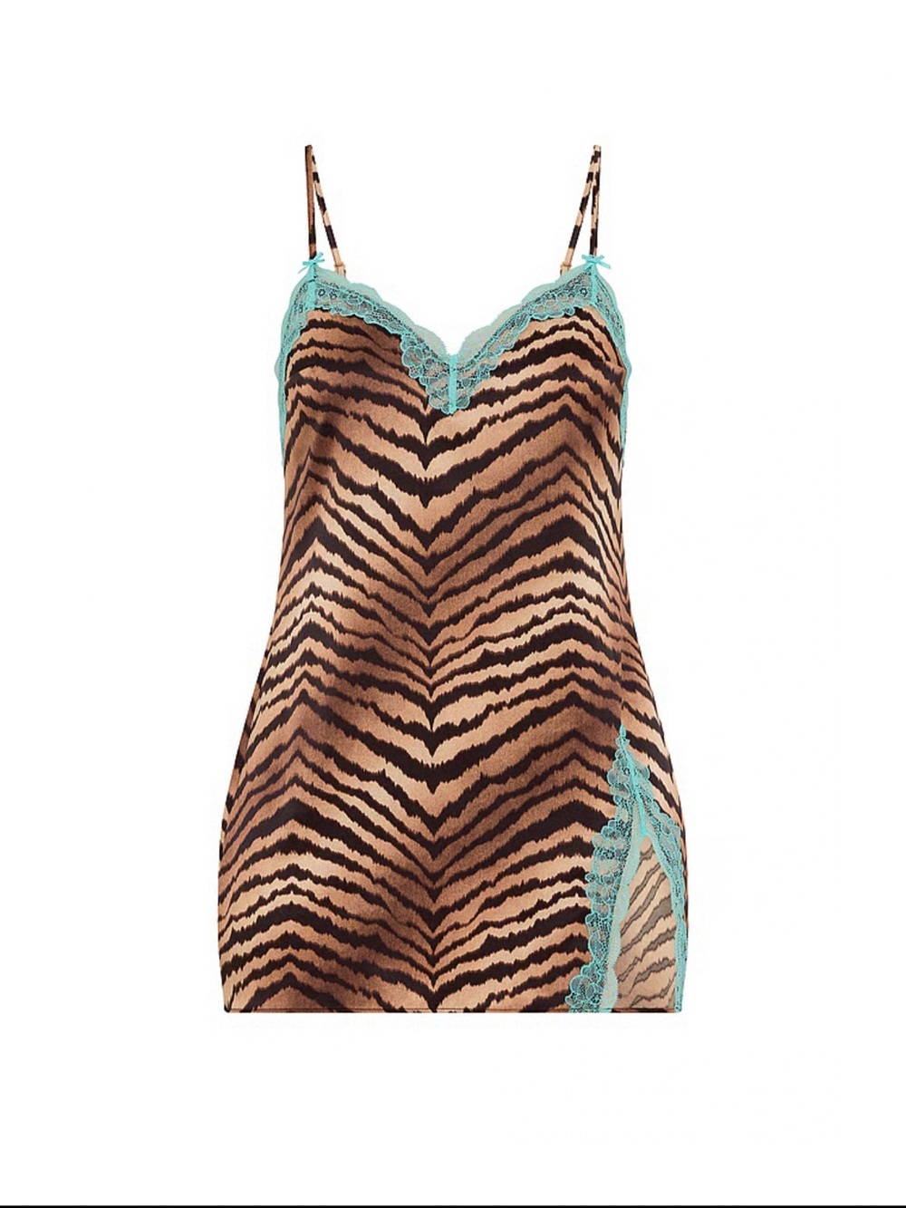 Viral brand new with tags XS Teal Tiger slip dress